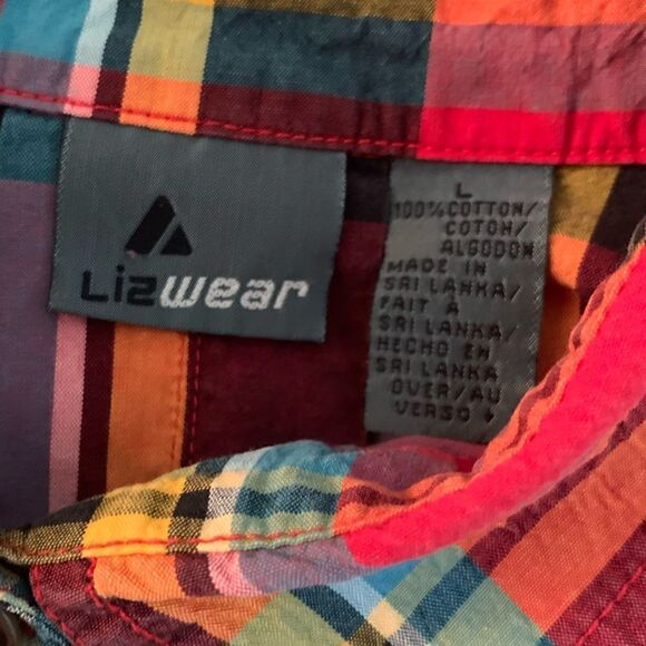 Liz Wear Cotton Red Plaid Flannel - Picture 6 of 6